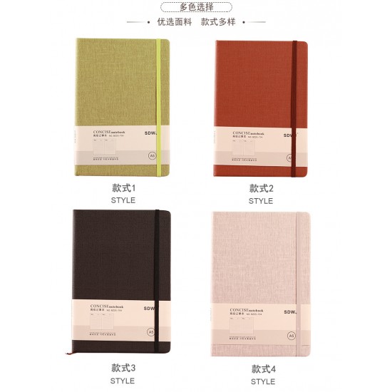 A5 Moleskine-like hard-cover business grid notebook with elastic band. A5 Moleskine-like hard-cover business grid notebook with elastic band.