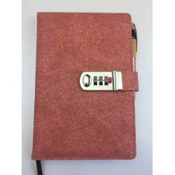 Creative stationery with lock, retro notebook, student diary, password notebook