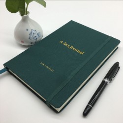 Shanghai Tangge Book Factory's A5 notebook with fabric texture and mounting, simple waistband and logo.