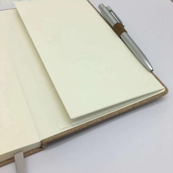 Hardcover hardcover grooved mounted notebook with eco-friendly cloth binding, gold-stamped logo on the cover, and white double-adhesive eye protection paper Hardcover hardcover grooved mounted notebook with eco-friendly cloth binding, gold-stamped logo on the cover, and white double-adhesive eye protection paper