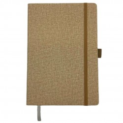 Hardcover hardcover grooved mounted notebook with eco-friendly cloth binding, gold-stamped logo on the cover, and white double-adhesive eye protection paper