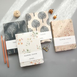 Fabric cover notebook, premium notebook Korean A5 notebook with linen texture and mounting.