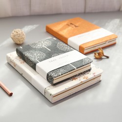 Fabric cover notebook, premium notebook Korean A5 notebook with linen texture and mounting.