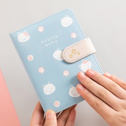 Cute girly gold-stamped cat PU leather magnetic closure notebook Student notebooks with multiple inner pages (64K)