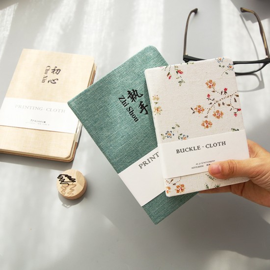 Fabric cover notebook, premium notebook Korean A5 notebook with linen texture and mounting. Fabric cover notebook, premium notebook Korean A5 notebook with linen texture and mounting.