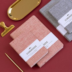 Linen binding, cloth-mounted notebook, multi-color notebook, simple Japanese-style blank dot grid daily planner