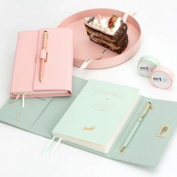 2025 new Amazon A5 tri-fold notebook with a fresh macaron pen