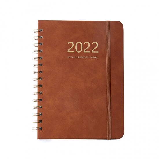 Agenda notebook, Amazon weekly planner, English version, PU leather cover, 2022 Agenda notebook, Amazon weekly planner, English version, PU leather cover, 2022