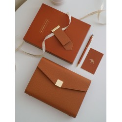 Tangle leather notebook for women, exquisite business office notebook, loose-leaf notebook gift set.