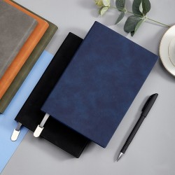 New notebooks with logo printing available, office gift boxes, ribbons, metal tags, and bookmarks.