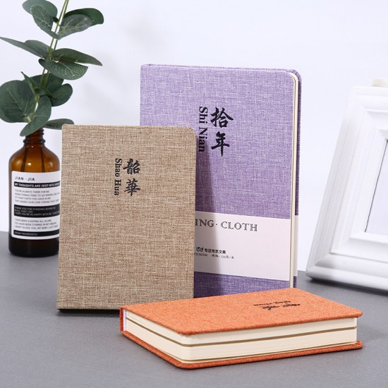 Korean simple creative stationery notebook, solid color cloth cover, lined pages, blank, fresh-looking mini notepad Korean simple creative stationery notebook, solid color cloth cover, lined pages, blank, fresh-looking mini notepad