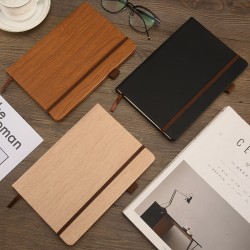 Manufacturer wholesale vintage PU wood-grain business notebooks. A5 hardcover notebook, hardcover, wood grain office notepad