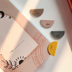 Mini A6 pocket notebook, eco-friendly cork-grain notebook, silk-screened with custom logo.