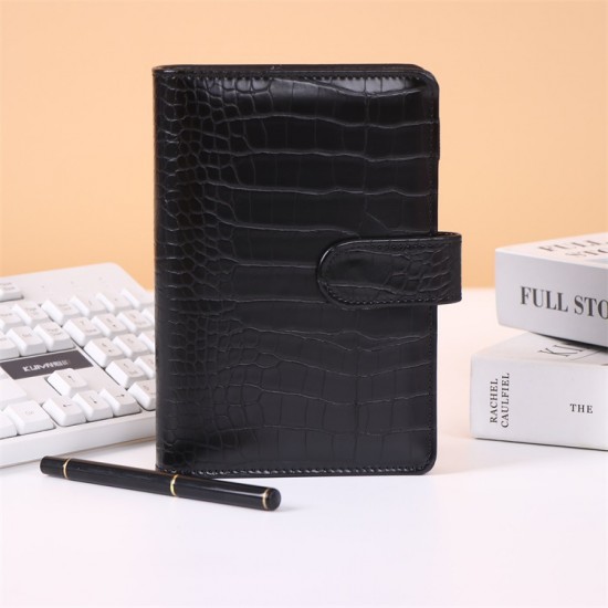 Crocodile-print loose-leaf notebook set, macaron budget notebook, notebook, wallet.