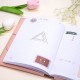 Tri-fold leather business notebook with stylish bag and custom logo printed on white inner pages Tri-fold leather business notebook with stylish bag and custom logo printed on white inner pages
