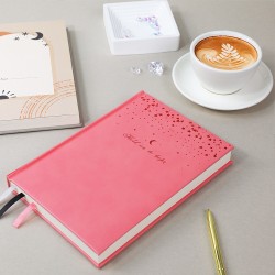 GRS leather notebooks, innovative eco-friendly materials, made from recycled plastic bottles, leather notebooks with FSC writing paper.