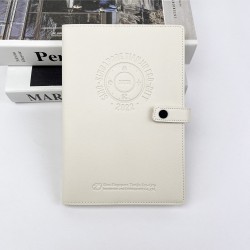 Gold double-ringed hardcover color-printed ringbound notebook with gold-cornered index pages and offset inner pages, gift set.