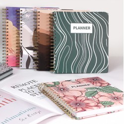 Amazon A5 eco-friendly cork coffee ground notebooks for business and office use, logo-ready.