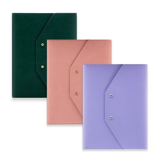 Tri-fold leather business notebook with stylish bag and custom logo printed on white inner pages Tri-fold leather business notebook with stylish bag and custom logo printed on white inner pages