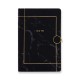 Marble-printed notebook with round gold magnetic clasp, factory-customized logo embossing