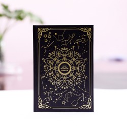 Paper cover with color-printed design, large-format gold-stamped pattern, hardcover, gold-edged interior pages, fresh-looking A5 gift notebook