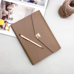 Shanghai notebook factory custom tri-fold stylish loose-leaf notebooks, imitation New leather gift meeting notebooks, customizable.