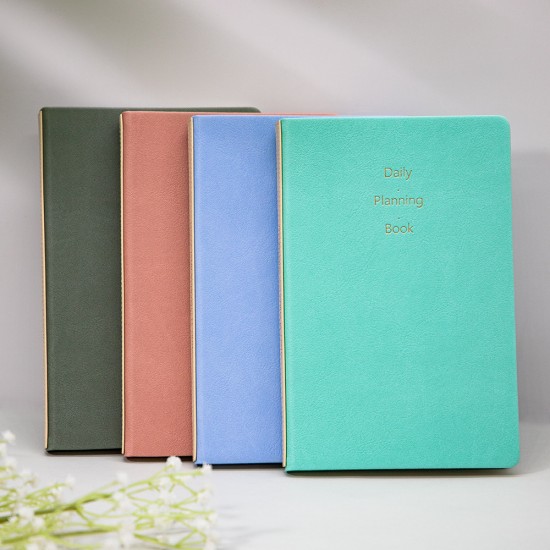 A5 hardcover imitation leather notebook with a mounted spine and gold-stamped logo, dot-matrix paper, and sewn binding A5 hardcover imitation leather notebook with a mounted spine and gold-stamped logo, dot-matrix paper, and sewn binding