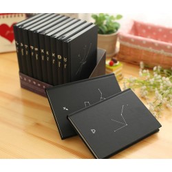 Tangge's new creative 32K constellation-textured leather notebook, student diary, office notebook, black cardboard.