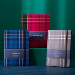 Notebook with a retro, preppy style, A5 thickened student notebook with simple hardcover and lined pages