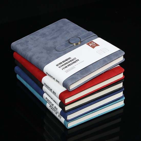Faux leather color-changing PU notebooks, creative A5 business notebooks with logos, gift boxes, and advertising notebook sets.