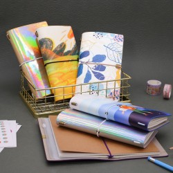 New A5 pure bamboo ring-bound notebooks, with laser-engraved, eco-friendly kraft pages.