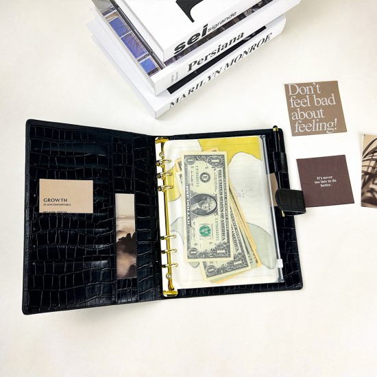 2025 new Amazon best-selling notebook, crocodile-grain PU leather loose-leaf notebook with pen loop and business card pocket 2025 new Amazon best-selling notebook, crocodile-grain PU leather loose-leaf notebook with pen loop and business card pocket