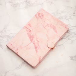 Marble-printed notebook with metal magnetic clasp, leather-bound notebook, creative and simple gift for office diaries
