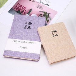Korean simple creative stationery notebook, solid color cloth cover, lined pages, blank, fresh-looking mini notepad