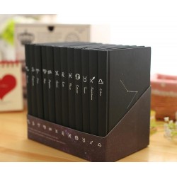 Tangge's new creative 32K constellation-textured leather notebook, student diary, office notebook, black cardboard.