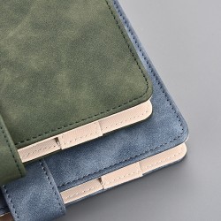 Stylish and simple A6 loose-leaf notebooks with magnetic closures, color-changing meeting notepad sets.