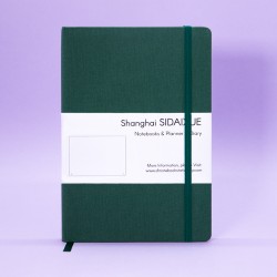 A5 hardcover single-edge mounted notebook with elastic band and envelope design, a meeting gift notebook with printed logo