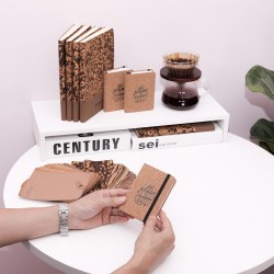 Patchwork leather notebook, fabric-grained PU notebook, tri-fold mounted imitation leather notebook, classic business style.