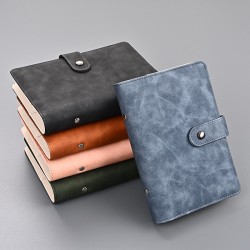 Stylish and simple A6 loose-leaf notebooks with magnetic closures, color-changing meeting notepad sets.