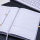 Marble-printed notebook with round gold magnetic clasp, factory-customized logo embossing