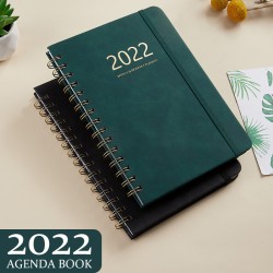 Agenda notebook, Amazon weekly planner, English version, PU leather cover, 2022