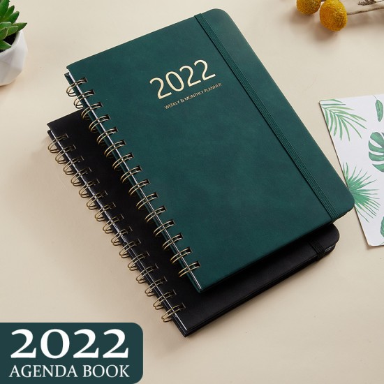 Agenda notebook, Amazon weekly planner, English version, PU leather cover, 2022 Agenda notebook, Amazon weekly planner, English version, PU leather cover, 2022