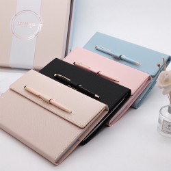 A6 pocket notebook, portable notebook with kraft paper texture and PVC membrane cover, exquisite record book with custom logo
