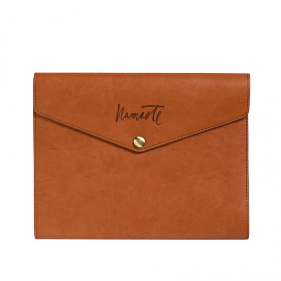 Tri-fold envelope-style A5 soft-cover business notebook, simple notepad with printed corporate logo Tri-fold envelope-style A5 soft-cover business notebook, simple notepad with printed corporate logo