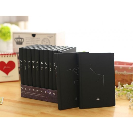 Tangge's new creative 32K constellation-textured leather notebook, student diary, office notebook, black cardboard. Tangge's new creative 32K constellation-textured leather notebook, student diary, office notebook, black cardboard.