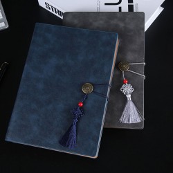 Soft leather business notebooks, A5 notebooks with logo printing, thickened work notebooks, and high-end vintage office supplies.