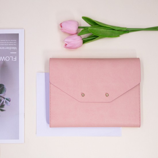 Tri-fold leather business notebook with stylish bag and custom logo printed on white inner pages Tri-fold leather business notebook with stylish bag and custom logo printed on white inner pages