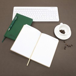 A5 classic hardcover mounted notebook with storage bag, elastic band, and multi-color customizable logo